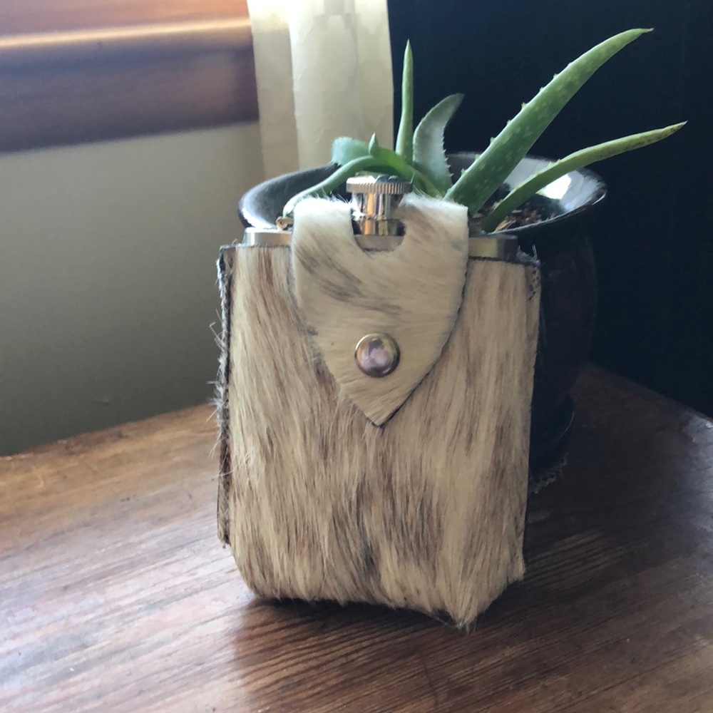Cowhide flask